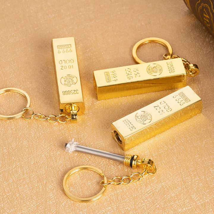 Encendedor de aceite recargable con cerillas de dólar y lingote de oro