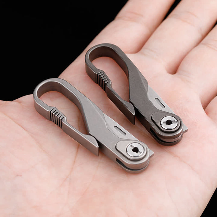 Mini navaja plegable de titanio con llavero y cortador de cajas
