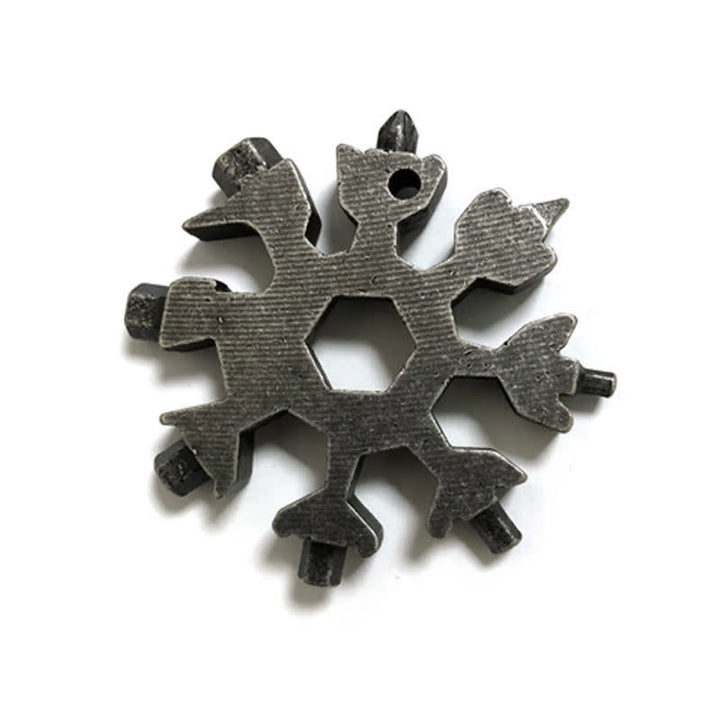 Llavero con llave multiherramienta 18 en 1 con forma de copo de nieve