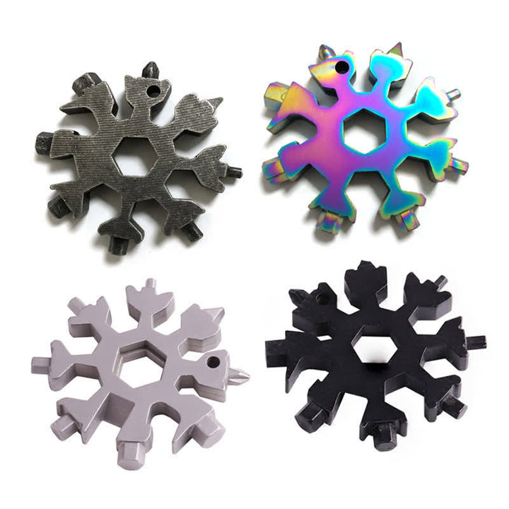 Llavero con llave multiherramienta 18 en 1 con forma de copo de nieve