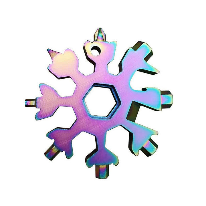 Llavero con llave multiherramienta 18 en 1 con forma de copo de nieve