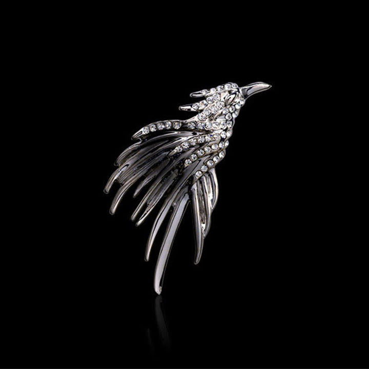 Broche de diamantes de imitación con alas de águila desplegadas para hombre