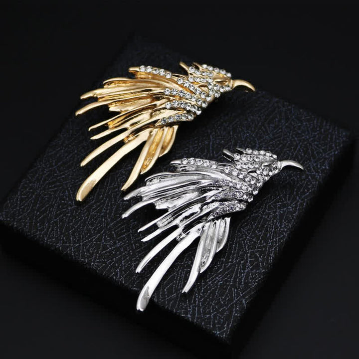 Broche de diamantes de imitación con alas de águila desplegadas para hombre