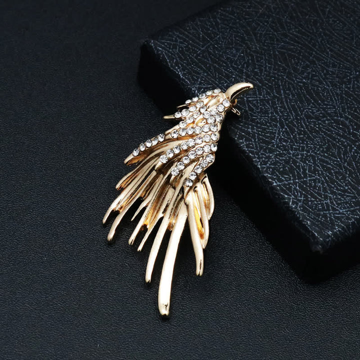 Broche de diamantes de imitación con alas de águila desplegadas para hombre