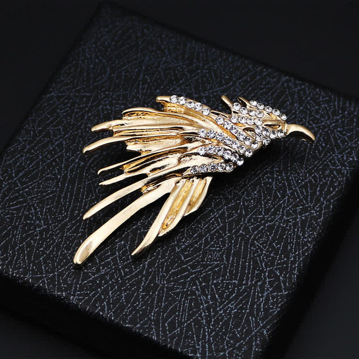 Broche de diamantes de imitación con alas de águila desplegadas para hombre