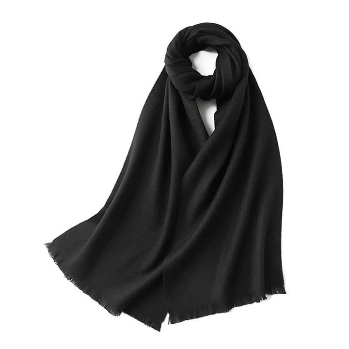 Bufanda unisex cálida de lana pura de color liso y sencilla