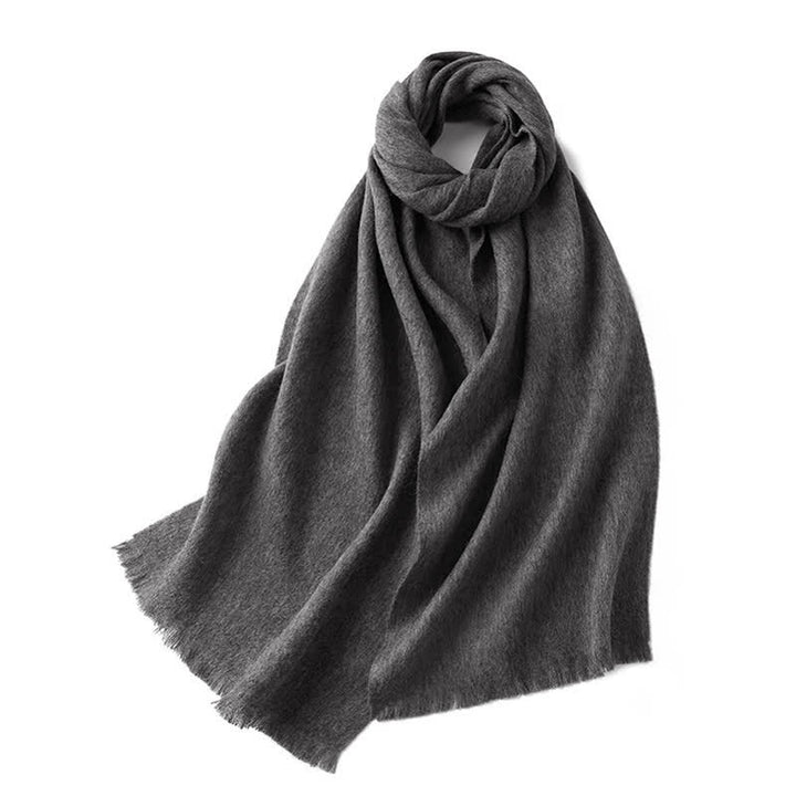 Bufanda unisex cálida de lana pura de color liso y sencilla