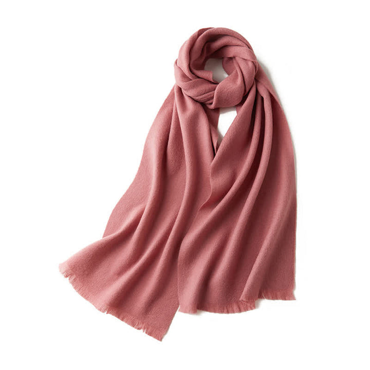 Bufanda unisex cálida de lana pura de color liso y sencilla