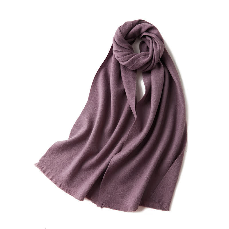 Bufanda unisex cálida de lana pura de color liso y sencilla