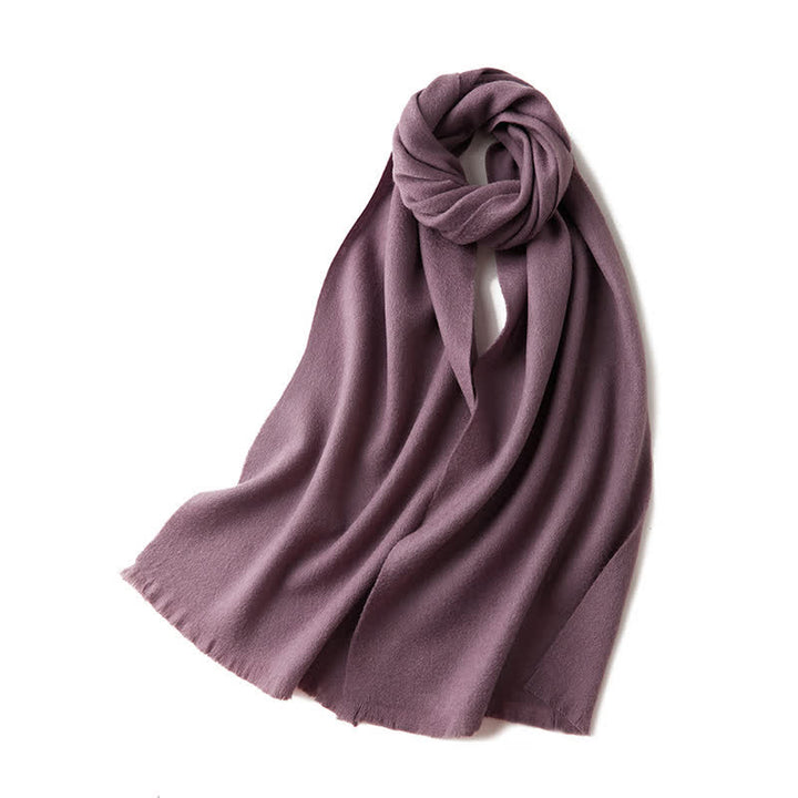 Bufanda unisex cálida de lana pura de color liso y sencilla
