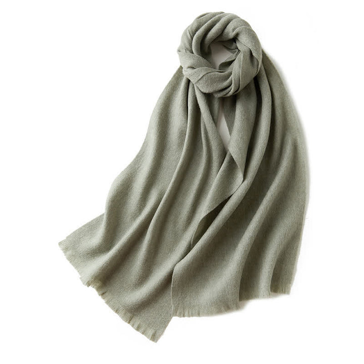 Bufanda unisex cálida de lana pura de color liso y sencilla