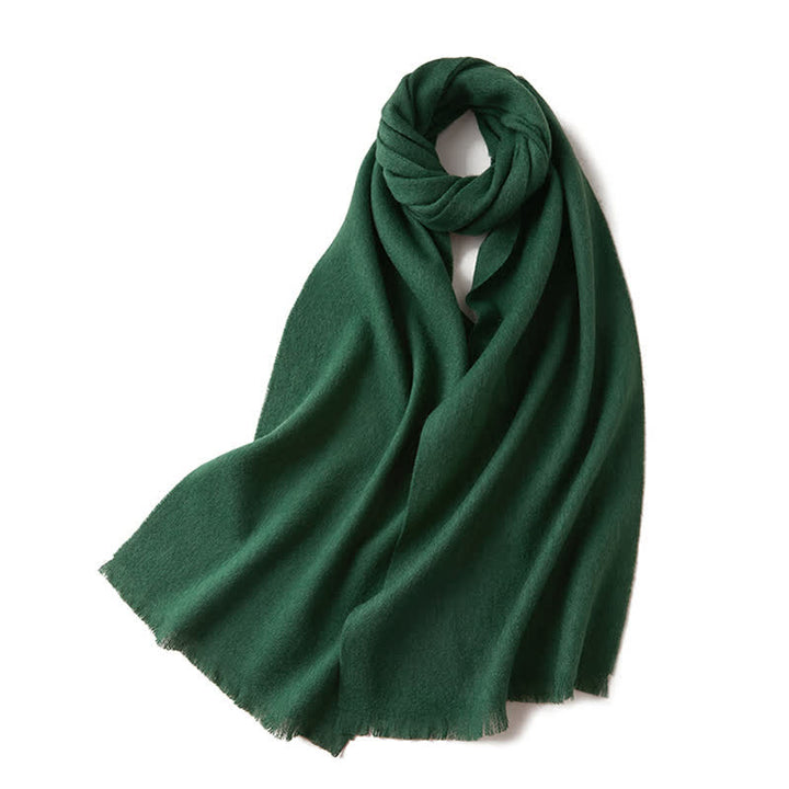 Bufanda unisex cálida de lana pura de color liso y sencilla