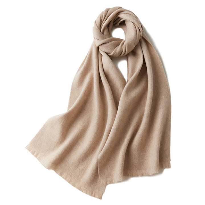 Bufanda unisex cálida de lana pura de color liso y sencilla