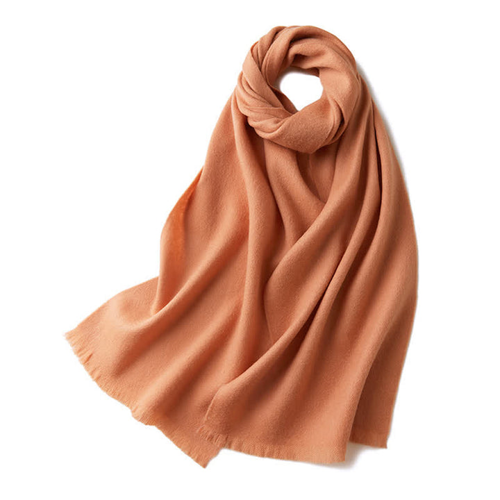 Bufanda unisex cálida de lana pura de color liso y sencilla