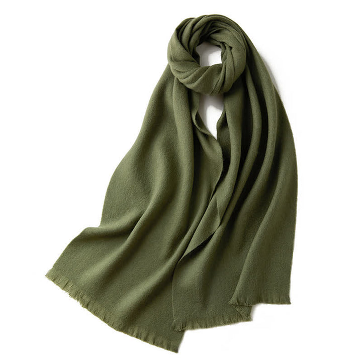 Bufanda unisex cálida de lana pura de color liso y sencilla