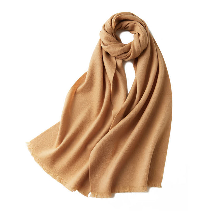 Bufanda unisex cálida de lana pura de color liso y sencilla