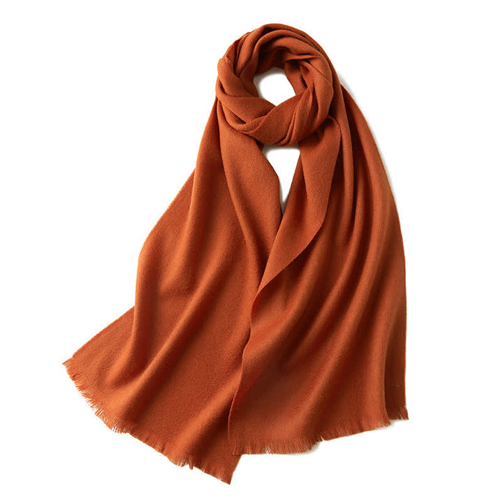 Bufanda unisex cálida de lana pura de color liso y sencilla