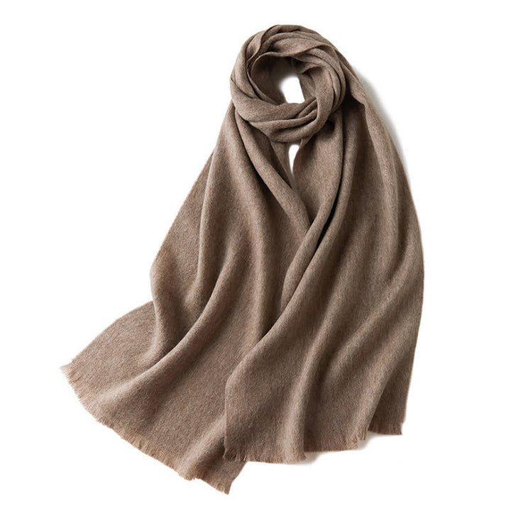 Bufanda unisex cálida de lana pura de color liso y sencilla