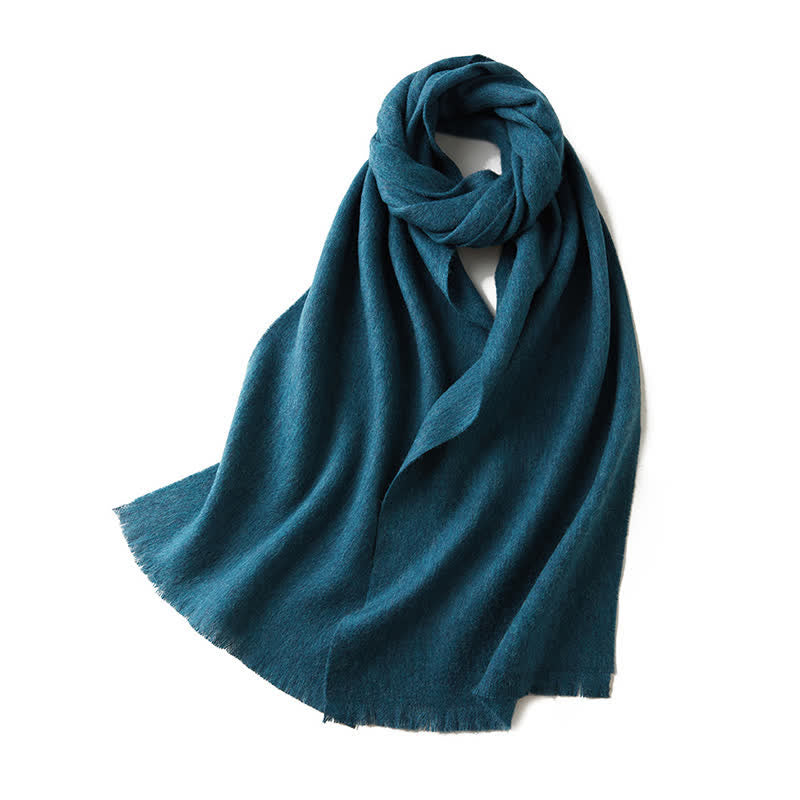 Bufanda unisex cálida de lana pura de color liso y sencilla