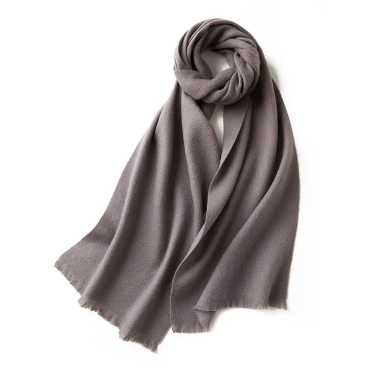 Bufanda unisex cálida de lana pura de color liso y sencilla
