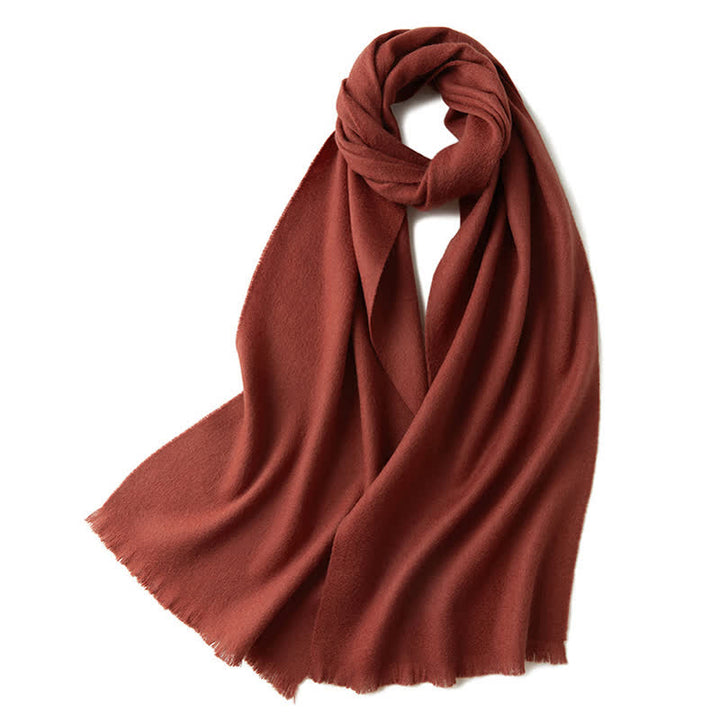 Bufanda unisex cálida de lana pura de color liso y sencilla