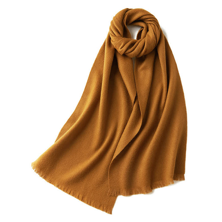 Bufanda unisex cálida de lana pura de color liso y sencilla
