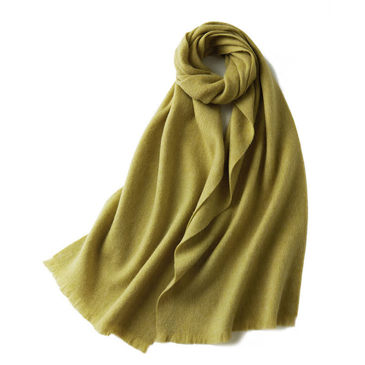 Bufanda unisex cálida de lana pura de color liso y sencilla