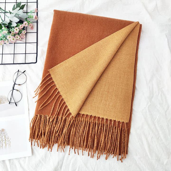 Bufanda unisex de moda de dos colores y doble cara