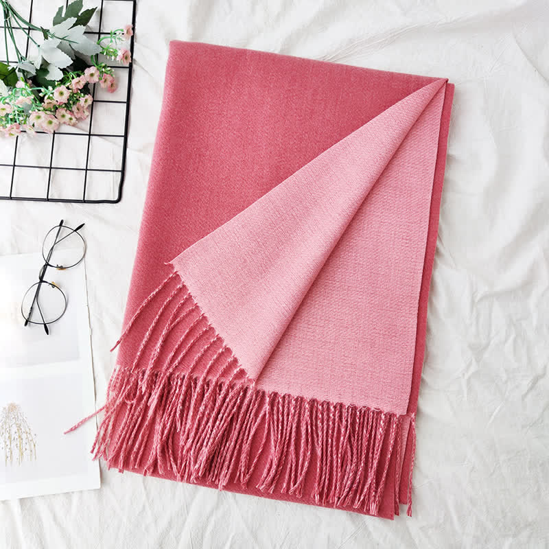 Bufanda unisex de moda de dos colores y doble cara