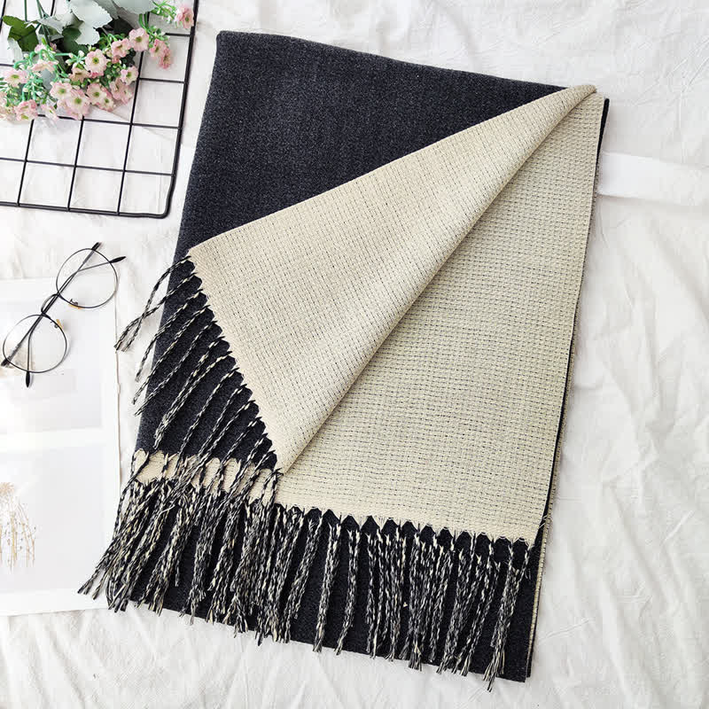 Bufanda unisex de moda de dos colores y doble cara