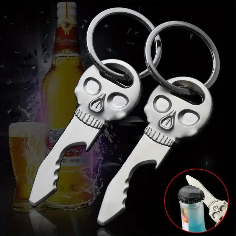 Llavero abridor de botellas multifunción con máscara de calavera creativa - image 0