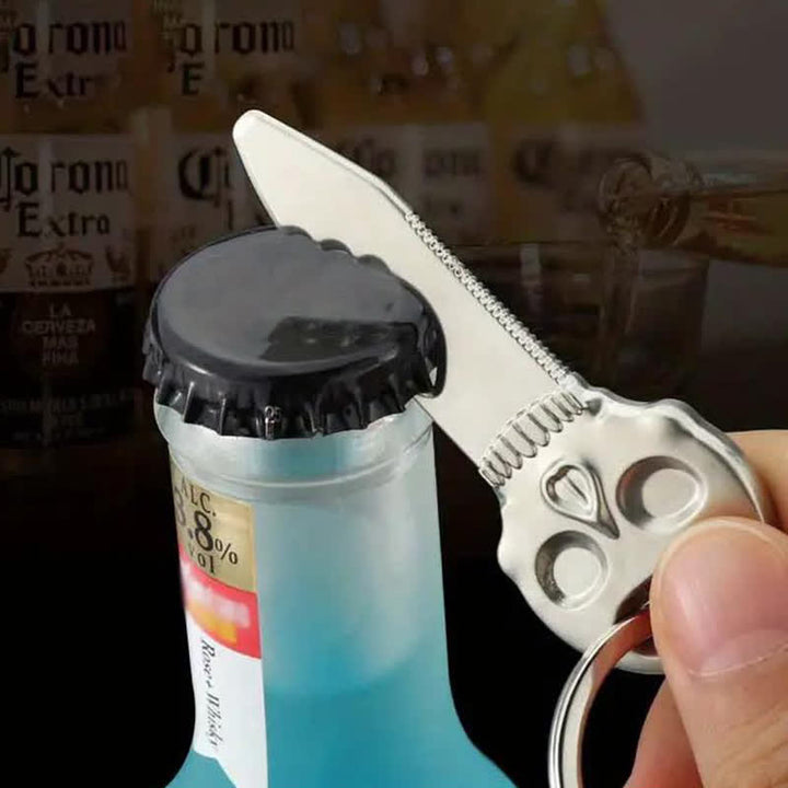 Llavero abridor de botellas multifunción con máscara de calavera creativa