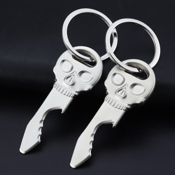 Llavero abridor de botellas multifunción con máscara de calavera creativa