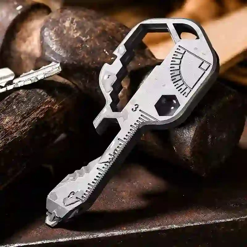 Mini llavero de herramientas comunes con forma de llave, 11 en 1