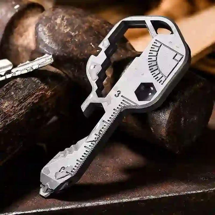 Mini llavero de herramientas comunes con forma de llave, 11 en 1