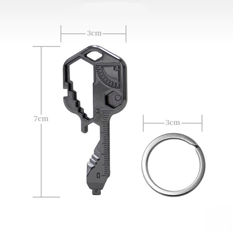 Mini llavero de herramientas comunes con forma de llave, 11 en 1 - Negro - image 13