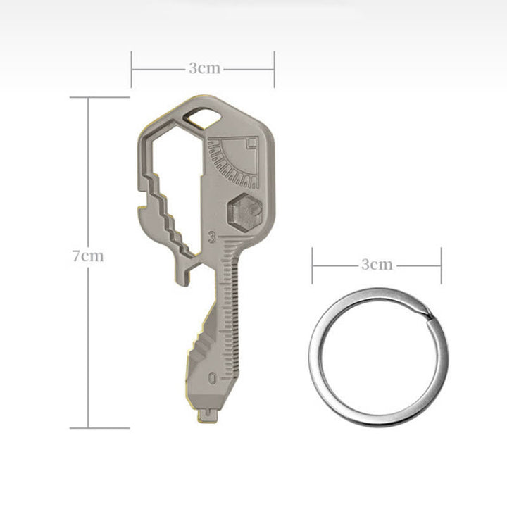 Mini llavero de herramientas comunes con forma de llave, 11 en 1
