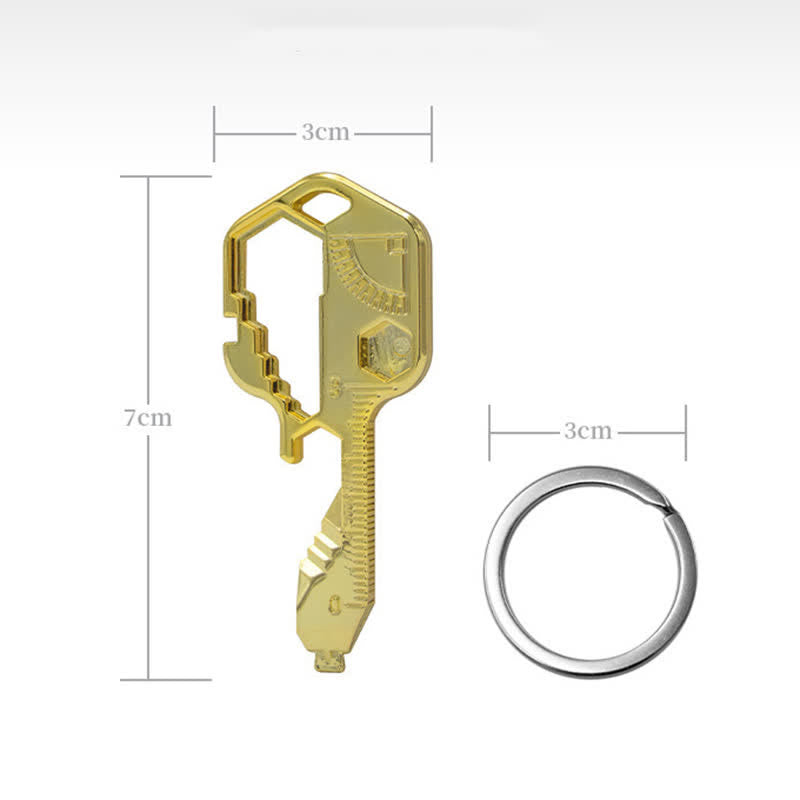 Mini llavero de herramientas comunes con forma de llave, 11 en 1 - Oro - image 15