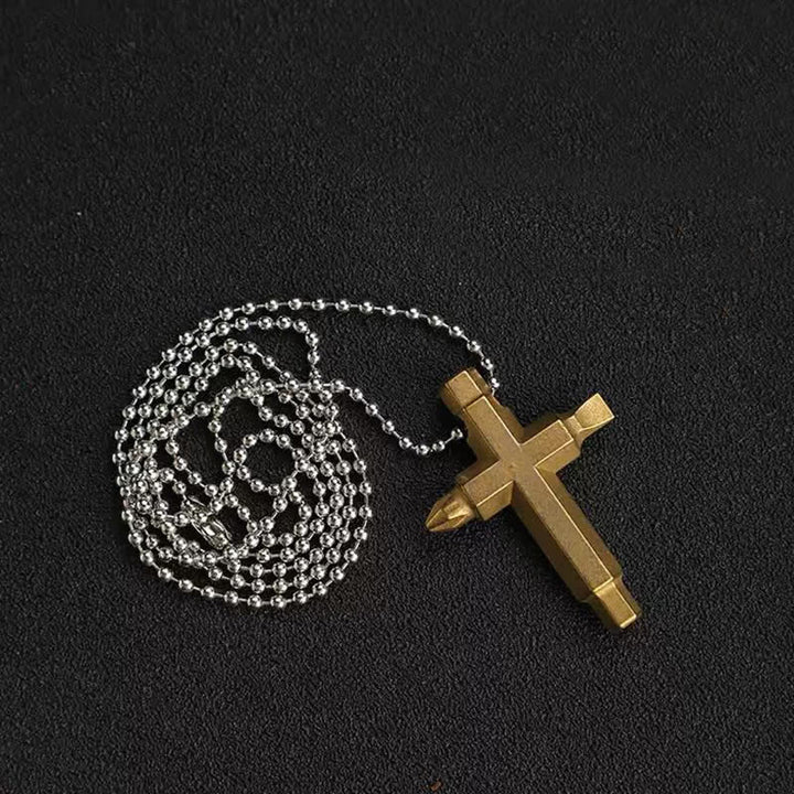 Colgante llavero con destornillador EDC en forma de cruz
