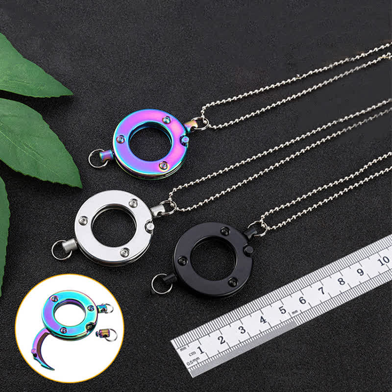 Mini navaja plegable con garra de águila EDC con llavero colgante