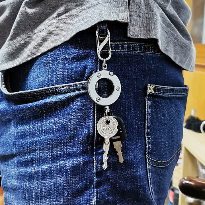 Mini navaja plegable con garra de águila EDC con llavero colgante