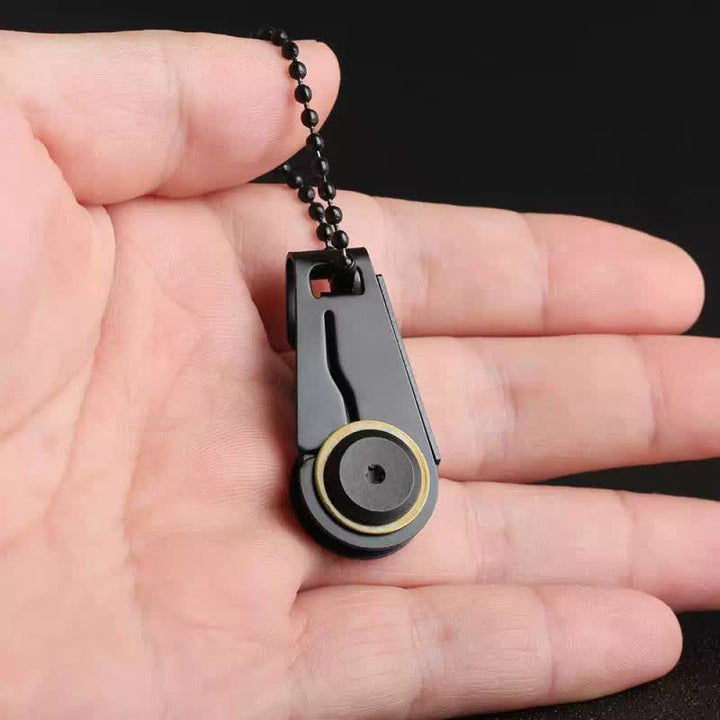 Navaja plegable EDC negra, llavero táctico portátil