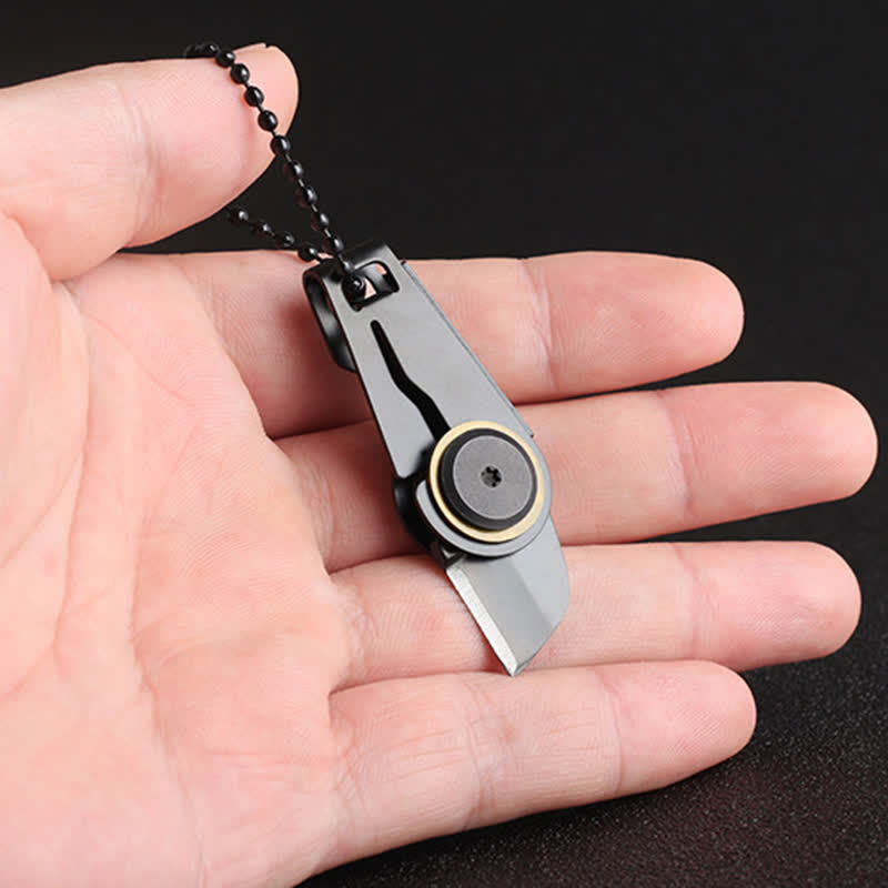 Navaja plegable EDC negra, llavero táctico portátil