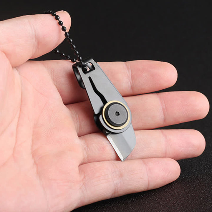 Navaja plegable EDC negra, llavero táctico portátil