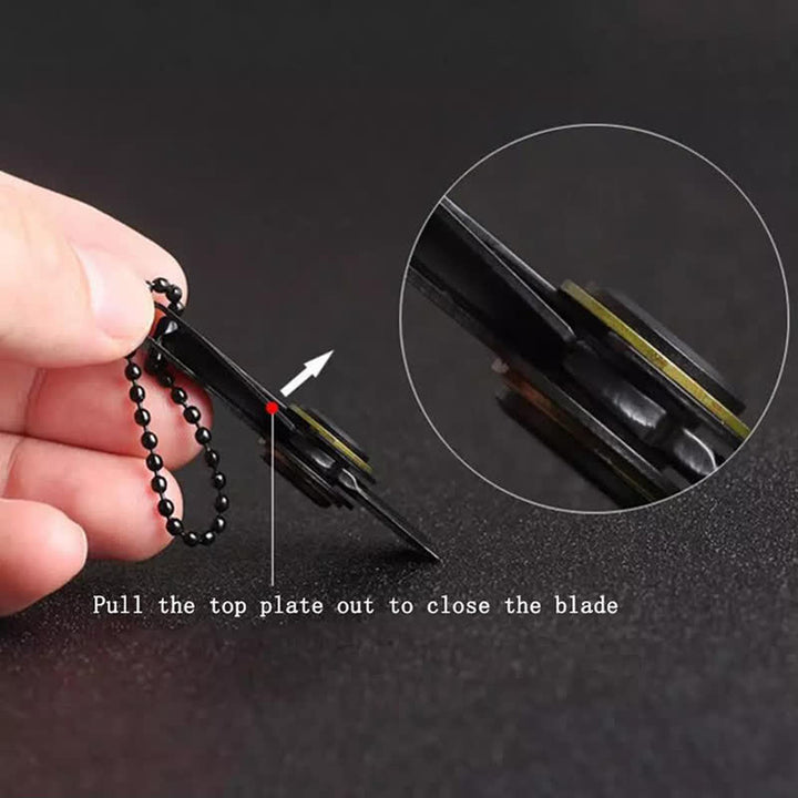 Navaja plegable EDC negra, llavero táctico portátil