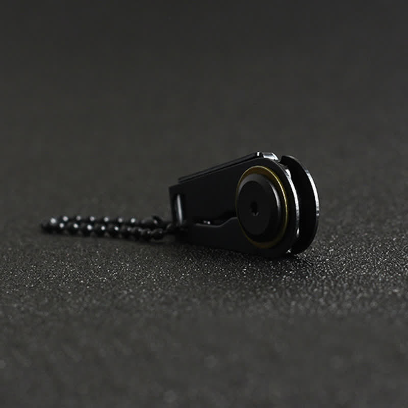 Navaja plegable EDC negra, llavero táctico portátil