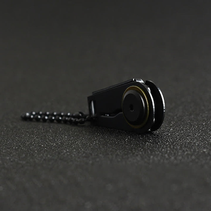Navaja plegable EDC negra, llavero táctico portátil