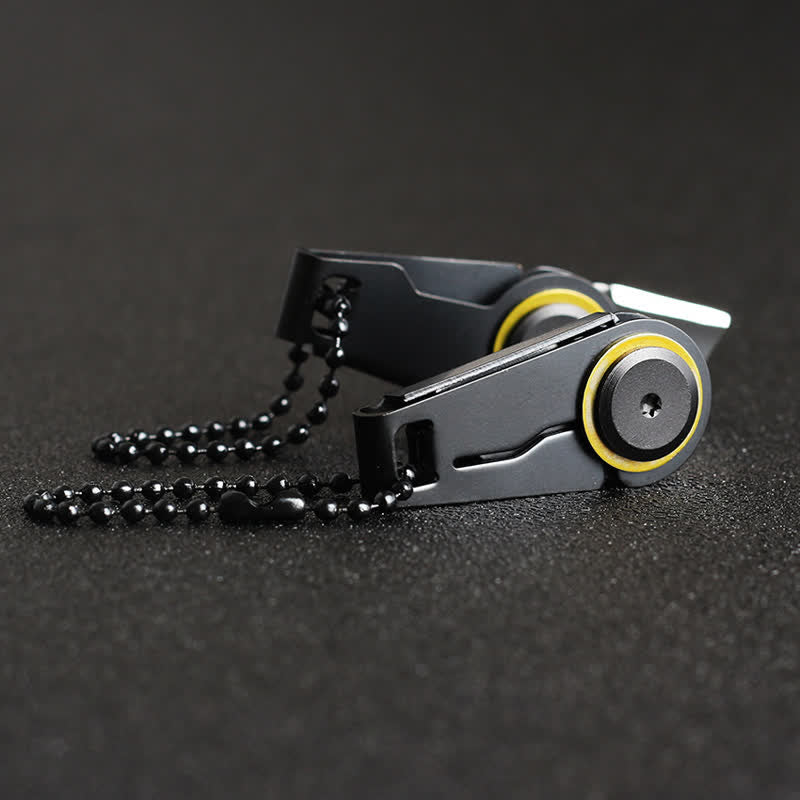 Navaja plegable EDC negra, llavero táctico portátil