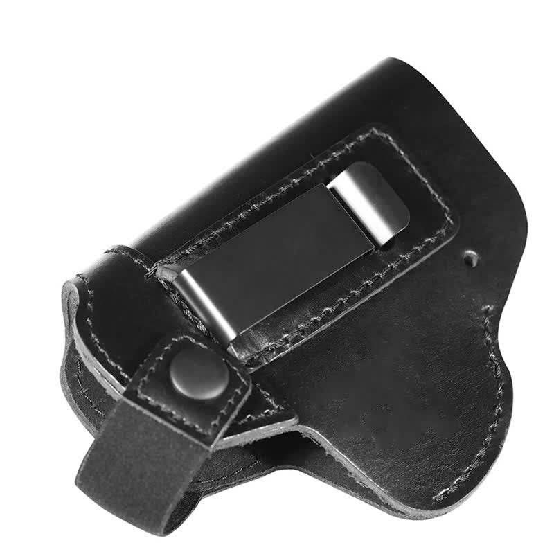 Funda de cuero con clip para cinturón y correa de retención