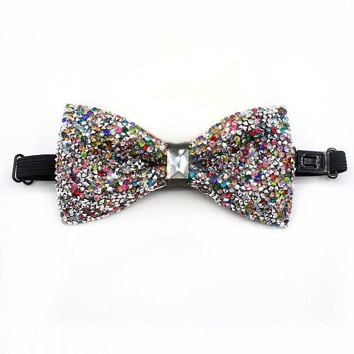 Pajarita de fiesta con piedras brillantes multicolores para hombre